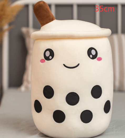 Cute Fruit Drink Plush Stuffed Soft Strawberry Milk Tea Plush Boba Tea Cup Toy Bubble Tea Pillow Cushion Kids Gift - Nioor