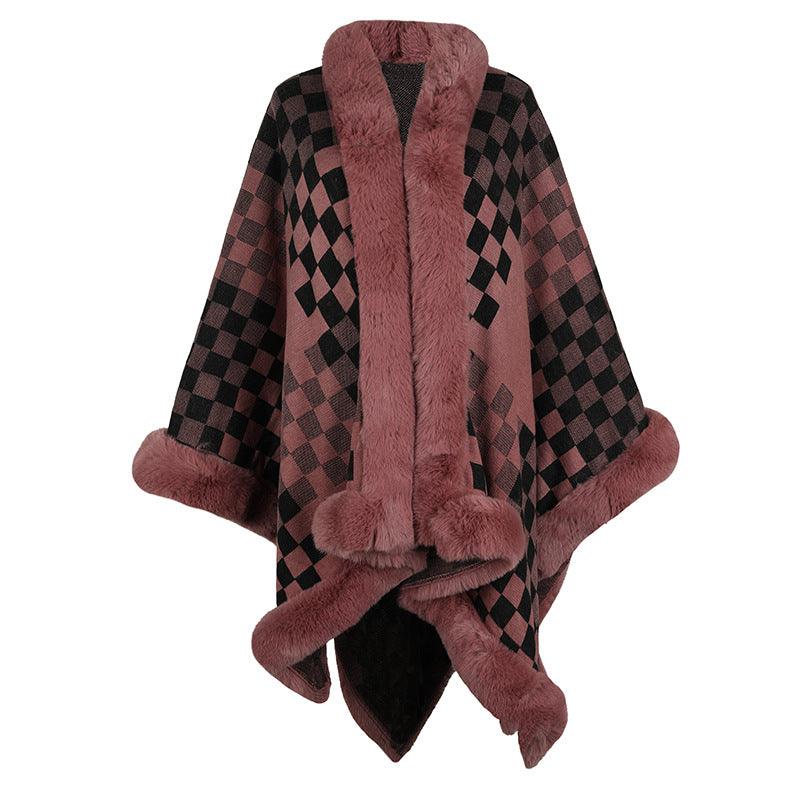 European And American Women's Fur Collar Shawl - Nioor