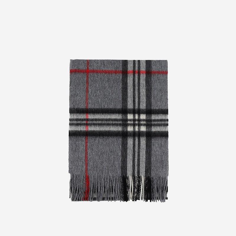 Wool Scarf Winter Popular Women's Men's Thickening Minimalist Plaid - Nioor