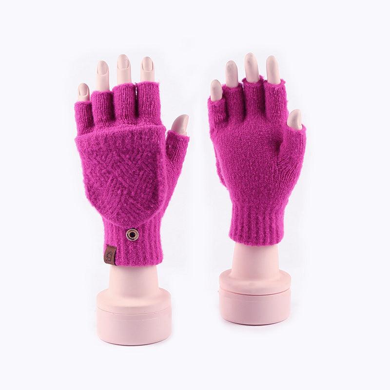 Winter Warm Flip Rhombus Gloves - Nioor