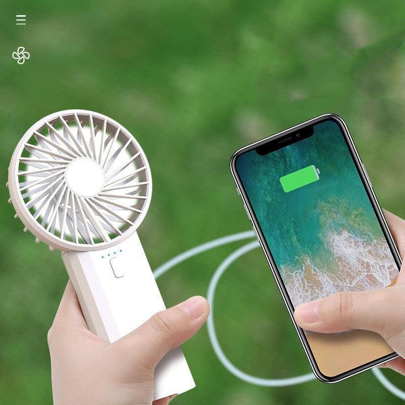 New Multi-function Portable Fan, Student Handheld Fan, Charging Usb Fan, Double Fan Blade Charging Treasure Fan - Nioor