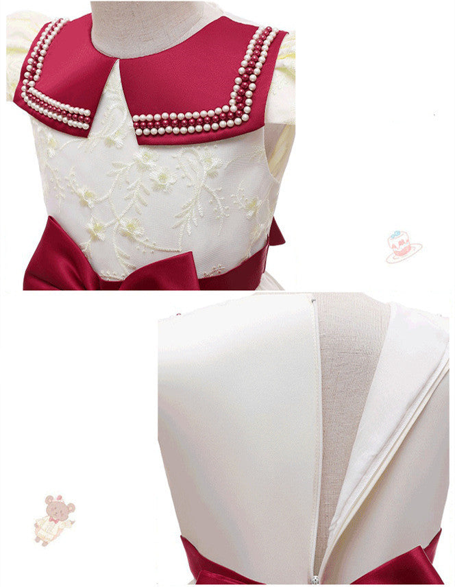 Spliced Airplane Sleeves Baby Piano Show Princess Dress