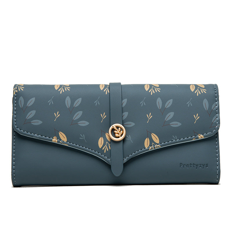 Women's Large-capacity Long Printed Hasp Clutch