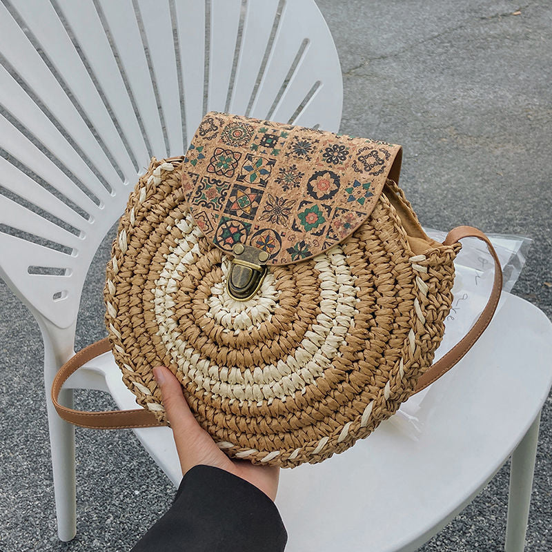 Shoulder Straw-weaved Crossbody Beach Casual Ethnic Style Mini And Simple Handmade Beach Bag