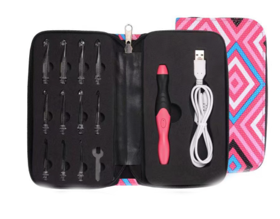 Rechargeable Light Crochet Hook With Interchangeable Head Knitting Needle Set