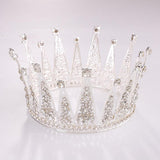 Alloy Retro Round Bridal Crown Hair Ornament - Nioor