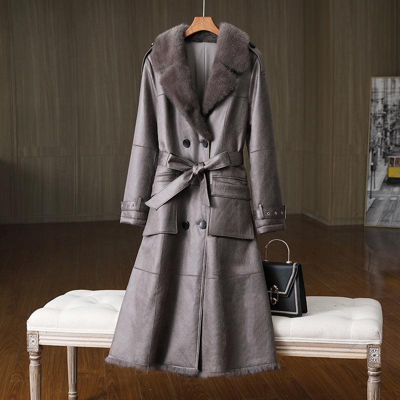 Rabbit Fur All-in-one Women's Fur Jacket Suit Collar - Nioor