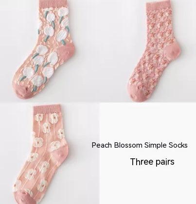 Korean Version Flower Three-dimensional Spring And Autumn Long Socks - Nioor