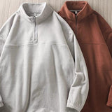 American Polar Fleece Casual Sweatshirt Loose Bottoming Shirt Long Sleeve Half Zipper Jacket - Nioor