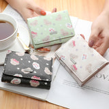 Women's Fashion Pointed Small Bear Print Student Wallet