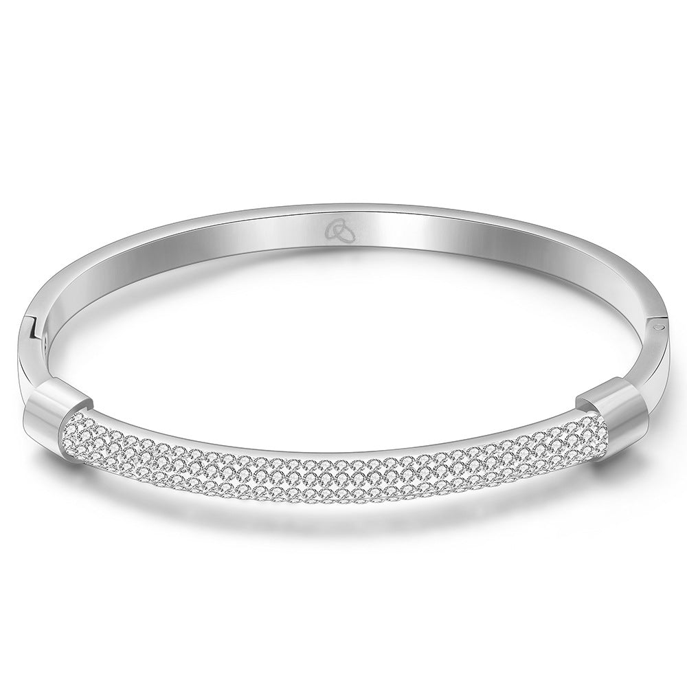 Electroplated 18K Titanium Steel Bracelet Female Diamond Personality