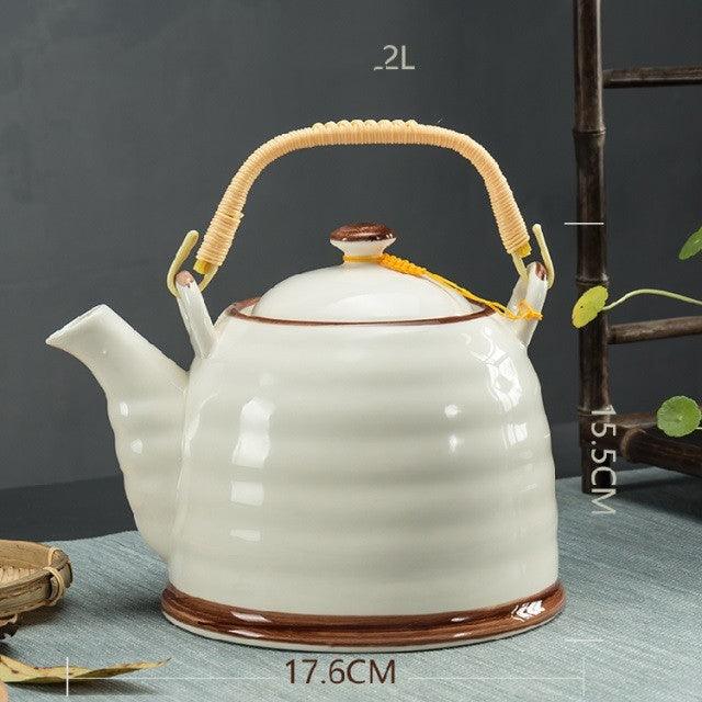 Ceramic Teapot With Strainer Large Handle Pot Single Pot Household - Nioor