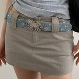 Women's Summer Decorative Butterfly Smooth Buckle Belt - Nioor