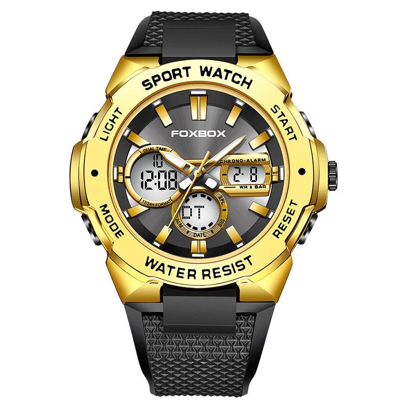 Double Display Multi-function Sports Men's Waterproof Luminous Quartz Watch - Nioor