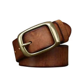 Men's Retro First Layer Pure Cattlehide Pin Buckle Belt - Nioor