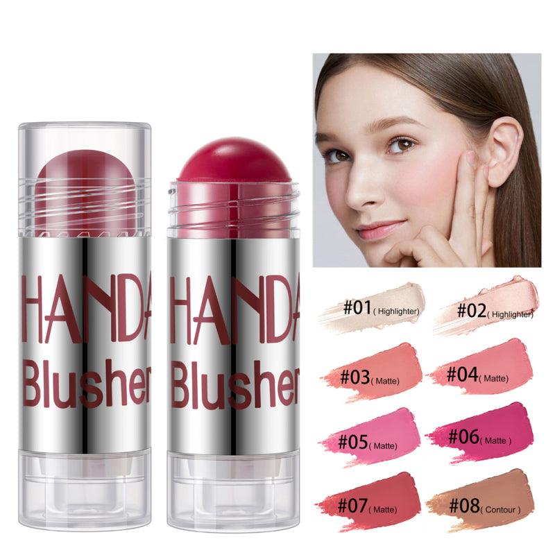 Cheek Blusher Shimmer Blush Stick Face Makeup Highlighter Bronzer Contour Cream Long-lasting Facial Make Up Cosmetics - Nioor