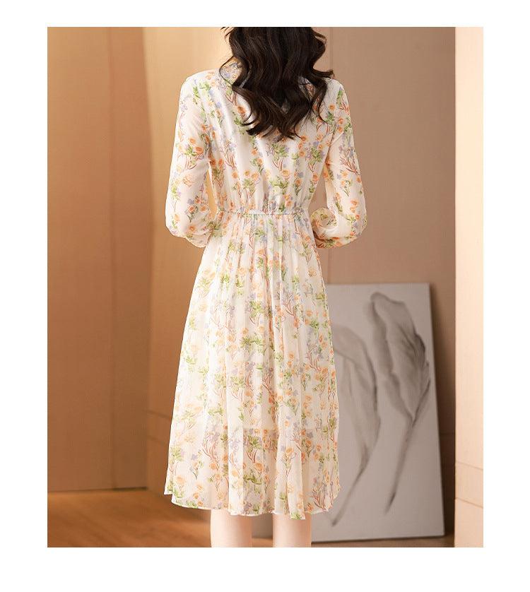 Chiffon Floral Dress Spring And Summer - Nioor