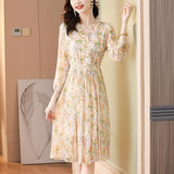 Chiffon Floral Dress Spring And Summer - Nioor