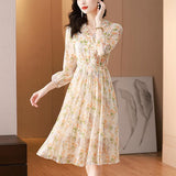 Chiffon Floral Dress Spring And Summer - Nioor