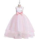 Children's Dress Birthday Girl Embroidered Net Yarn Long Skirt - Nioor