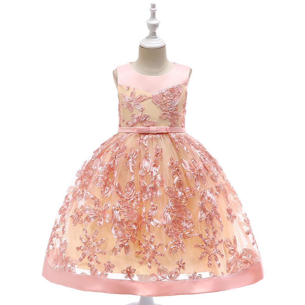 Children's dress girls applique princess dress - Nioor