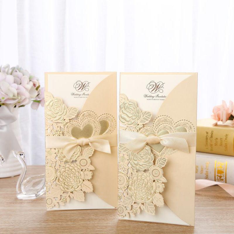 Chinese Style Vertical Ribbon Wedding Invitation Invitation - Nioor