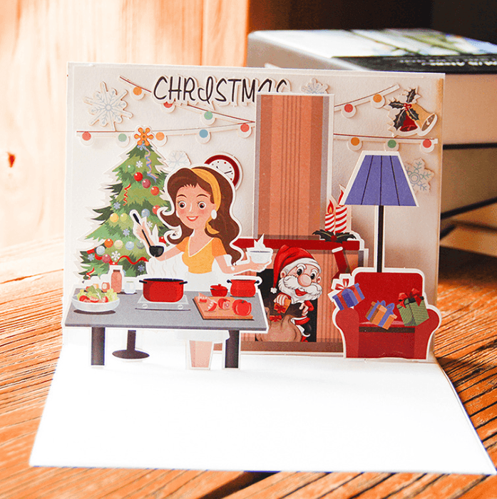 Christmas Card Wholesale Creative 3D Stereo Greeting Card Holiday Wish Card Kindergarten Handmade Greeting Card - Nioor