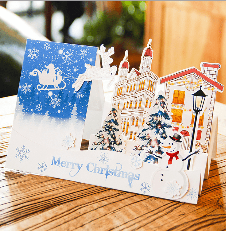 Christmas Card Wholesale Creative 3D Stereo Greeting Card Holiday Wish Card Kindergarten Handmade Greeting Card - Nioor