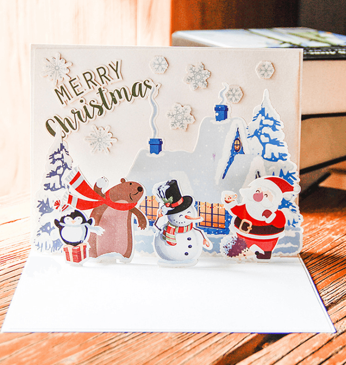 Christmas Card Wholesale Creative 3D Stereo Greeting Card Holiday Wish Card Kindergarten Handmade Greeting Card - Nioor