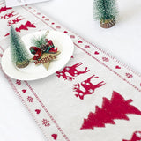 Christmas Elk Snowman Table Runner Merry Christmas Decorations - Nioor