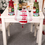 Christmas Elk Snowman Table Runner Merry Christmas Decorations - Nioor