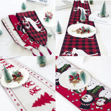 Christmas Elk Snowman Table Runner Merry Christmas Decorations - Nioor