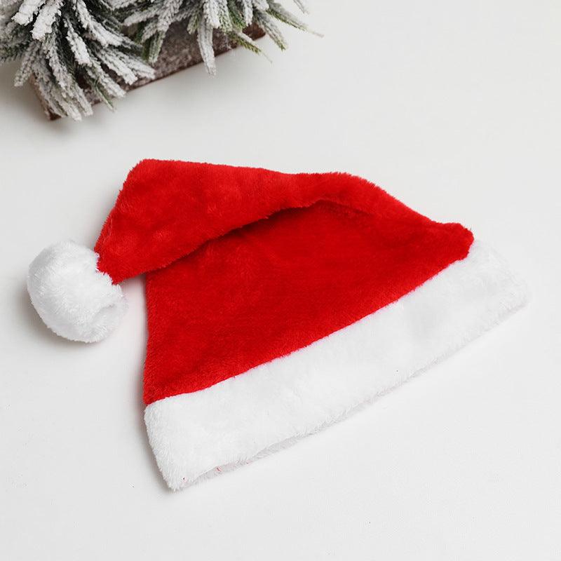 Christmas Goods Christmas Dense Velvet Short Plush Santa Hat New Super Soft Christmas Hat - Nioor