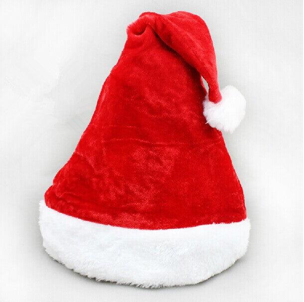 Christmas Goods Christmas Dense Velvet Short Plush Santa Hat New Super Soft Christmas Hat - Nioor