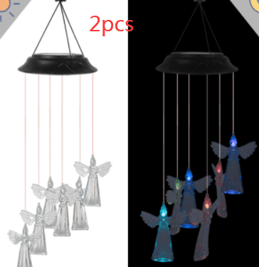 Color Changing Solar Power Wind Chime Crystal Ball Hummingbird Butterfly Waterproof Outdoor Windchime Light For Patio Yard Garde - Nioor