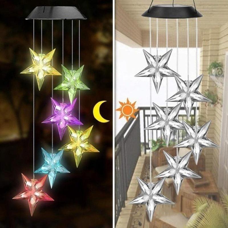 Color Changing Solar Power Wind Chime Crystal Ball Hummingbird Butterfly Waterproof Outdoor Windchime Light For Patio Yard Garde - Nioor