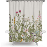 Color Floral Plant Shower Curtain Bathroom Curtain Polyester - Nioor