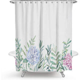 Color Floral Plant Shower Curtain Bathroom Curtain Polyester - Nioor