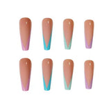 Color Long Ballet Detachable Wearable Nail Patch - Nioor