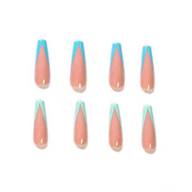 Color Long Ballet Detachable Wearable Nail Patch - Nioor