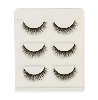 Compatible with Apple, 3 pair false eyelashes mink hair lashes Slim curly raised fake Eyelasehe extension Cilios Posticos makeup - Nioor