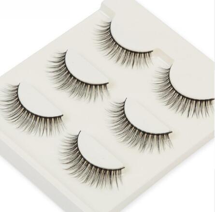 Compatible with Apple, 3 pair false eyelashes mink hair lashes Slim curly raised fake Eyelasehe extension Cilios Posticos makeup - Nioor