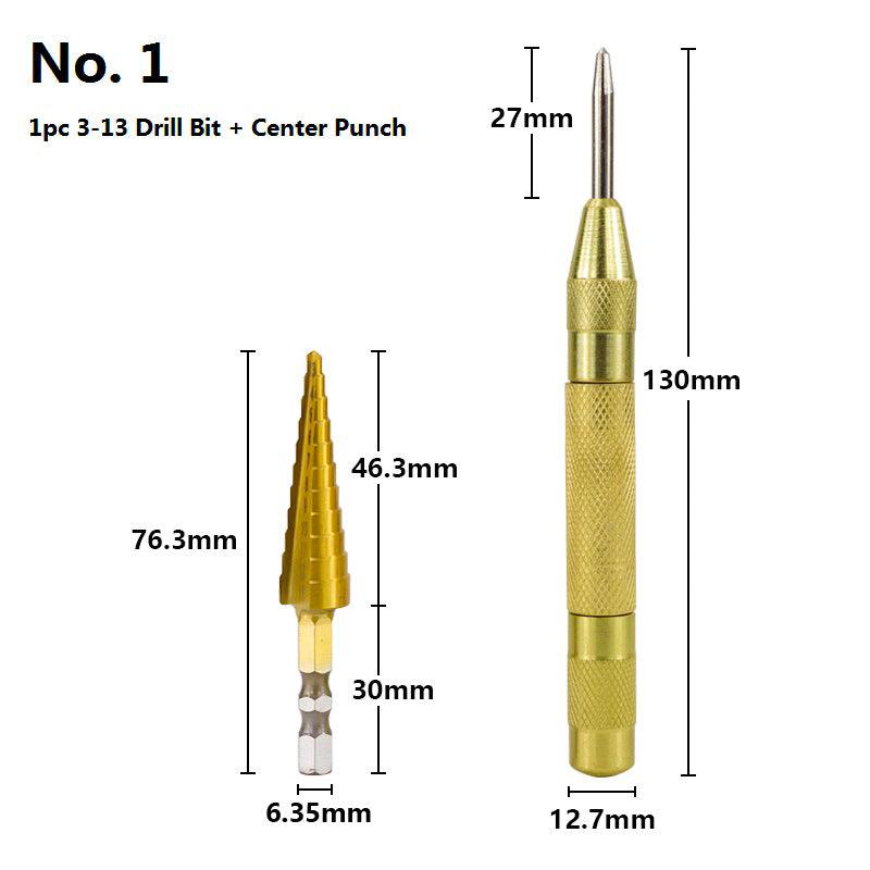 Cone drill bit punch set - Nioor