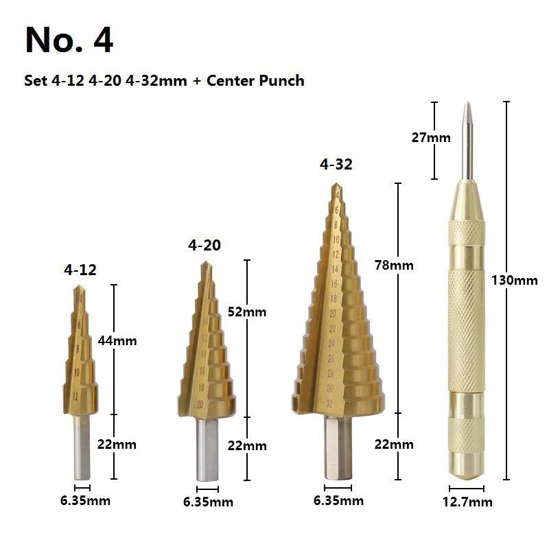 Cone drill bit punch set - Nioor