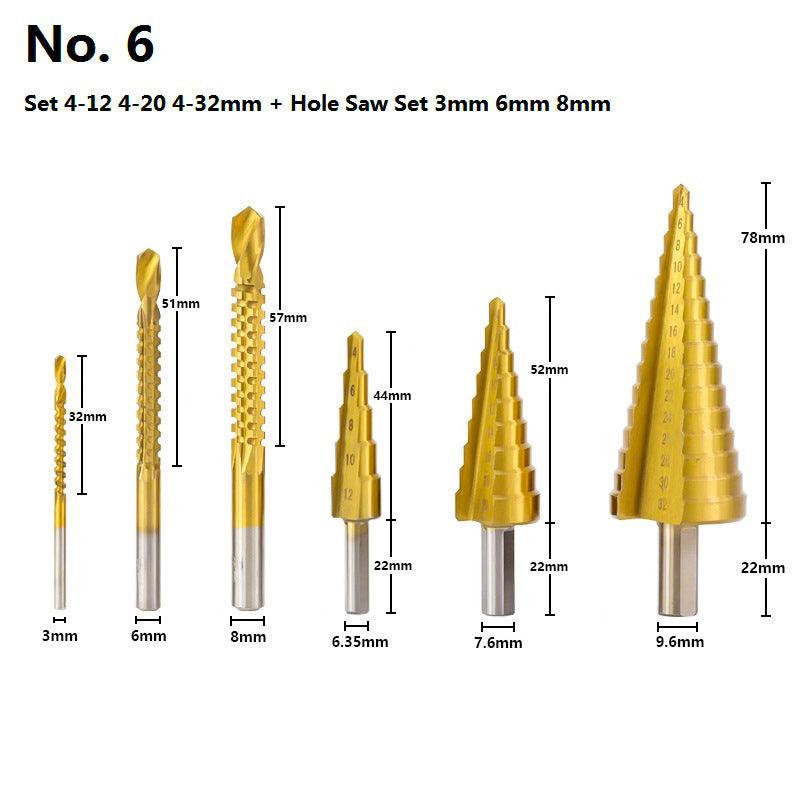 Cone drill bit punch set - Nioor