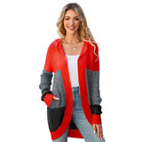 Contrast Color Casual Sweater Coat For Women - Nioor