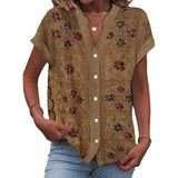 Conventional Cardigan Digital Printing Women's Top Shirt - Nioor