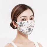 Cool Ladies Ice Silk Print Breathable Sunshade Mask - Nioor