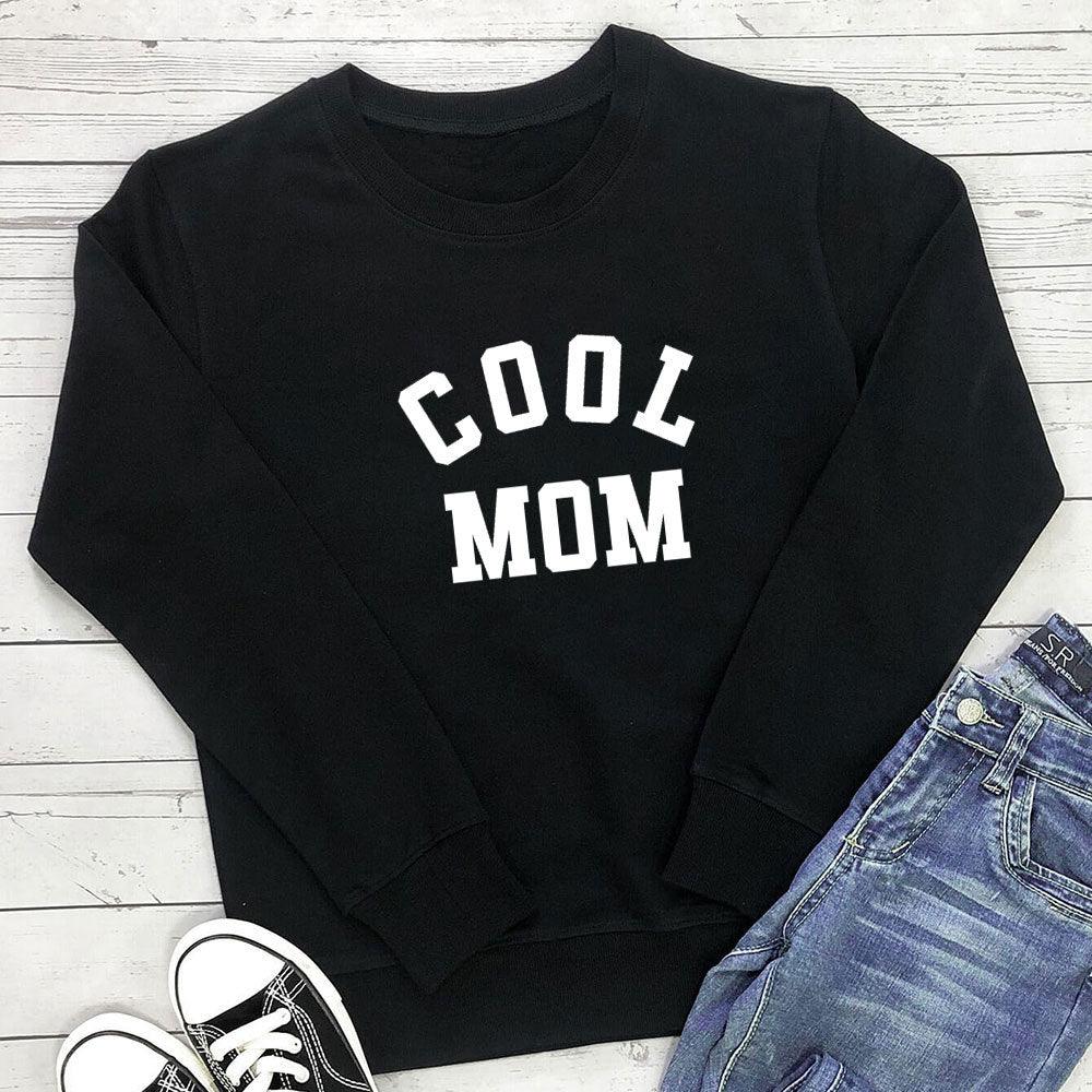 Cool MOM Pure Letter Printing New Long Sleeve Sweater - Nioor