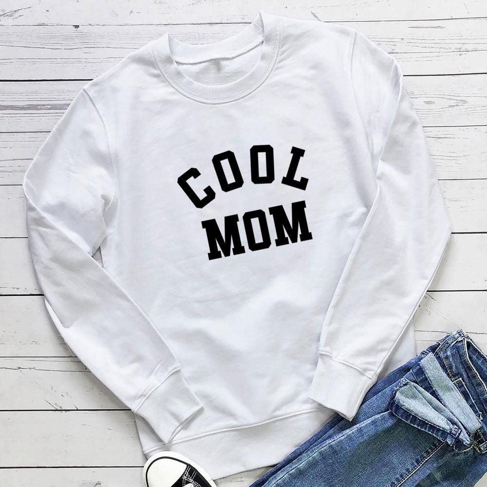 Cool MOM Pure Letter Printing New Long Sleeve Sweater - Nioor